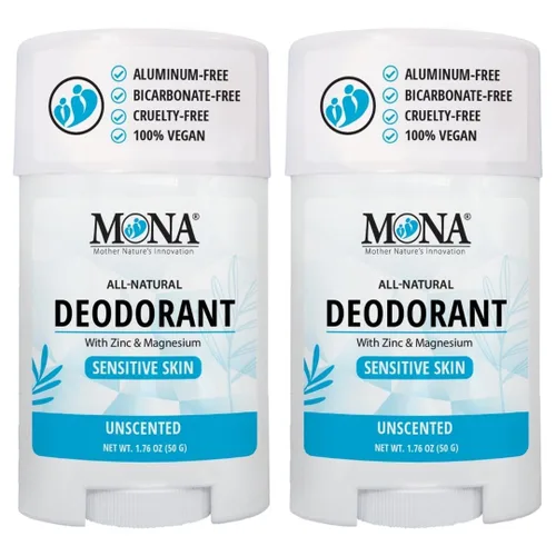 Vista 10 de MONA BRANDS - Desodorante natural para mujeres y hombres, para pieles sensibles, sin aluminio ni bicarbonato de sodio