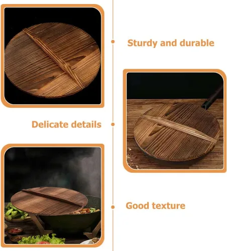 Vista 5 de Luxshiny Wok tapa de cocina herramienta olla hogar chapoteo wok pan tapa cocina asiática