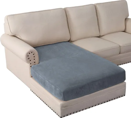 Vista 90 de PrinceDeco Fundas de cojín para sofá, funda elástica y lavable, funda de cojín ajustable de tela de terciopelo antideslizante, protector de muebles