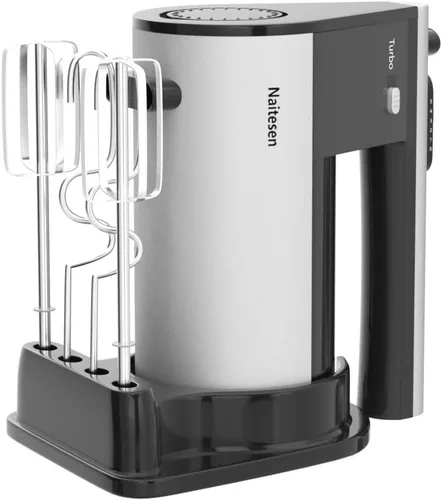 Vista 4 de Mezclador de mano eléctrico de 600 W, 10 velocidades, potente con mezclador de mano Turbo para hornear torta cocina mezclador con batidores, batir
