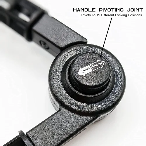 Vista 6 de OmniShaver Kit de afeitado ergonómico de mantenimiento trasero – Mango extensible con cabezales de afeitado dobles para un fácil alcance – Incluye