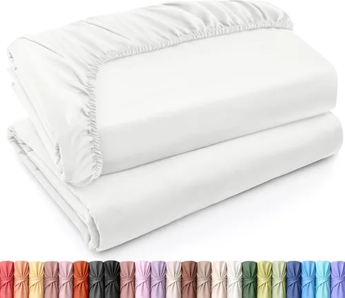 Vista 12 de Utopia Bedding - Paquete a granel de 2 sábanas bajeras ajustadas de microfibra cepillada suave con bolsillos profundos, resistentes al encogimiento