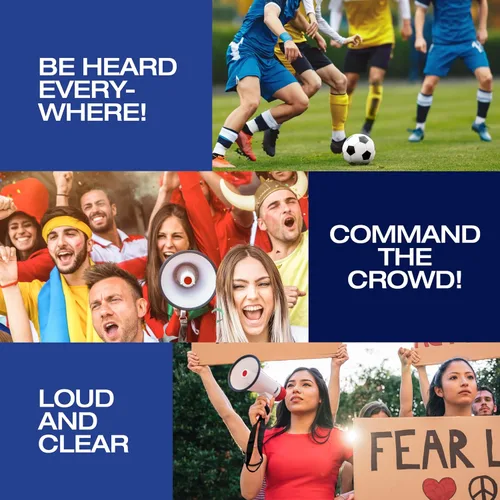 Vista 7 de Croove Portable Megaphone - Loud Speaker, Lightweight Bullhorn with Siren Music, Volume Control