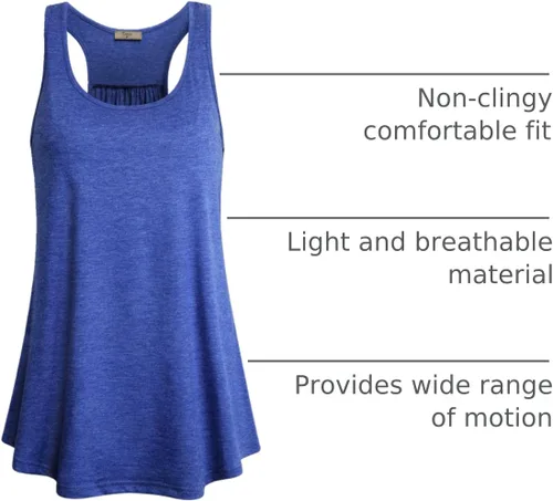 Vista 45 de Cestyle - Camiseta sin mangas para mujer, cuello redondo, corte holgado, para entrenamiento
