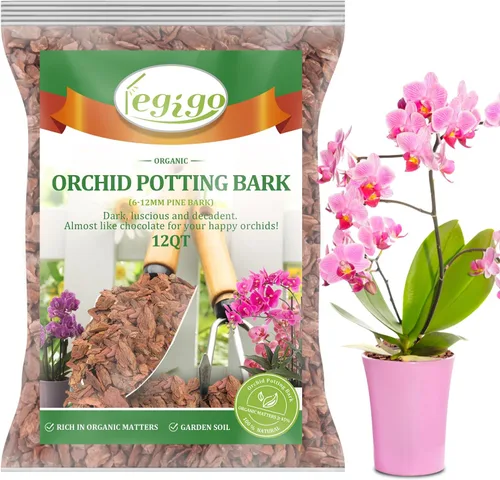 Vista 10 de Legigo Corteza Orgánica para Macetas de Orquídeas de 2 Cuartos de Galón - Mezcla Totalmente Natural de Corteza de Orquídea para Macetas, Astillas