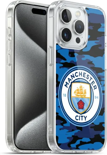 Vista 257 de Head Case Designs Funda de gel con licencia oficial del Manchester City Man City FC Blue Moon Badge Camou [protección de grado militar] compatible