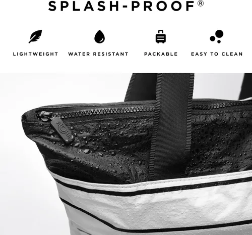 Vista 3 de ALOHA Collection Bolsa de playa plegable a prueba de salpicaduras con cremallera superior. Bolsa de mano lavable para piscina, playa y viajes