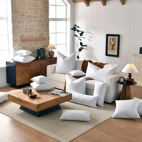 Vista 5 de basic home 28x28 Euro Throw Pillow Insert-Down Almohada de plumas Inserto-Tela de algodón Blanco-1 pieza
