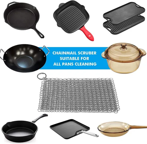 Vista 7 de Krisp - Limpiador para utensilios de cocina anodizados de hierro fundido, acero inoxidable, raspador de utensilios de cocina, hornos holandeses