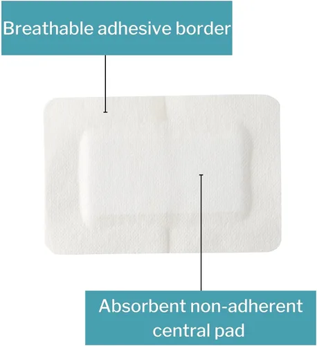 Vista 5 de McKesson Aderezo para islas, Estéril, Polipropileno, Blanco, 4 x 6 in, 25 ct Polipropileno / Rayón