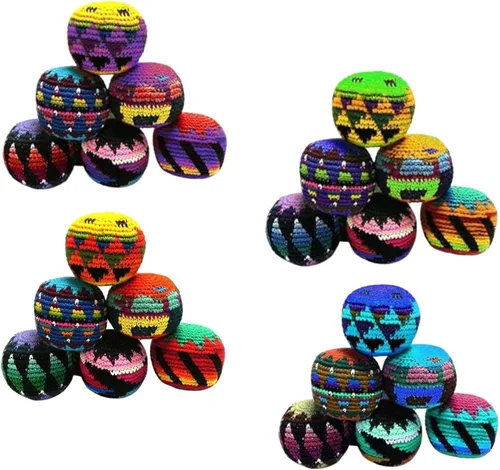 Vista 7 de Mia Jewel Shop Spirit of Nature - Footbag Sack for Kick Ball Assorted Foot Bag Crochet Hacky for Adults Juggling Balls for Beginners