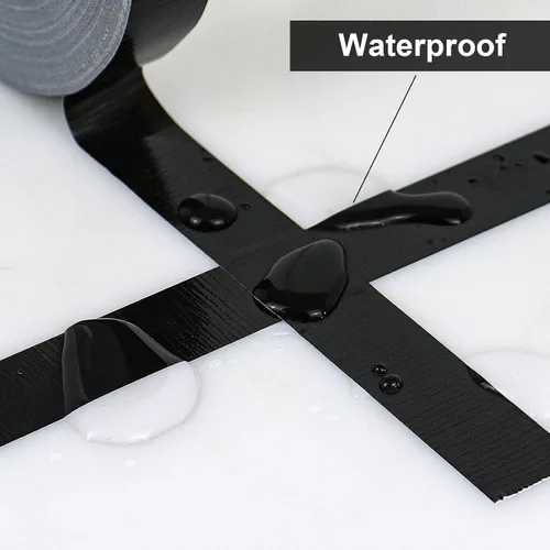 Vista 4 de JIALAI HOME Cinta adhesiva negra, 1 pulgada x 60 yardas, resistente, flexible, sin residuos, cinta impermeable para todo clima, resistente a