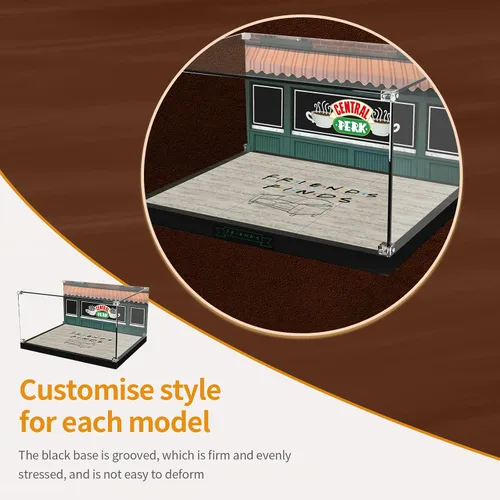 Vista 9 de Vitrina acrílica para Lego Ideas 21319 Central Perk, caja decorativa personalizada para el modelo de bloque de amigos, placa de acrílico