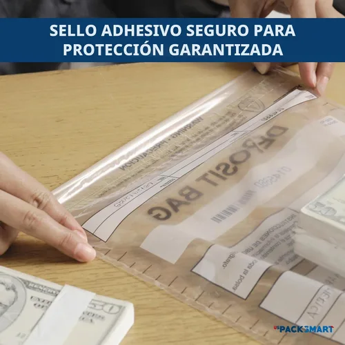 Vista 9 de Bolsas de plástico transparente de 9 x 12 pulgadas Depósitos bancarios seguros, manejo de efectivo o transporte seguro de divisas Códigos