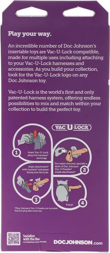 Vista 3 de Doc Johnson Vac-U-Lock - El consolador realista ULTRASKYN de 6 pulgadas - Compatible con máquina F y arnés - solo para adultos, caramelo