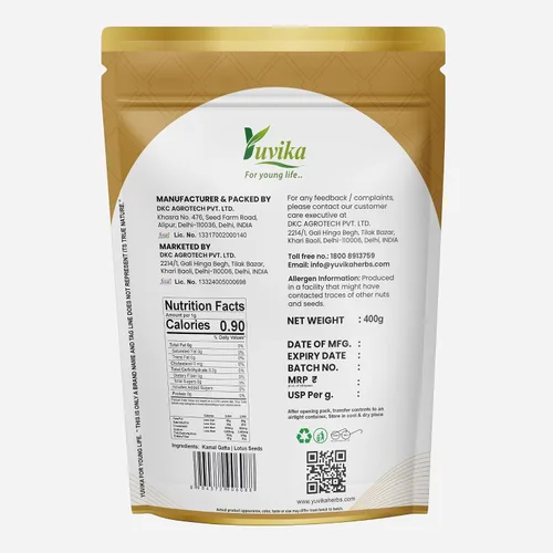Vista 3 de YUVIKA Kamal Gatta - Nelumbo Nucifera Gaertn - Semillas de loto (14.11 oz)
