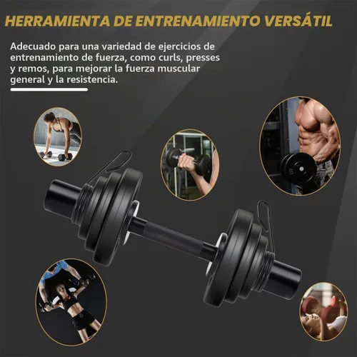 Vista 6 de Mango de mancuernas olímpicas, par de barras de mancuernas de 16 pulgadas para discos de peso olímpicos de 2 pulgadas, mancuernas cargables