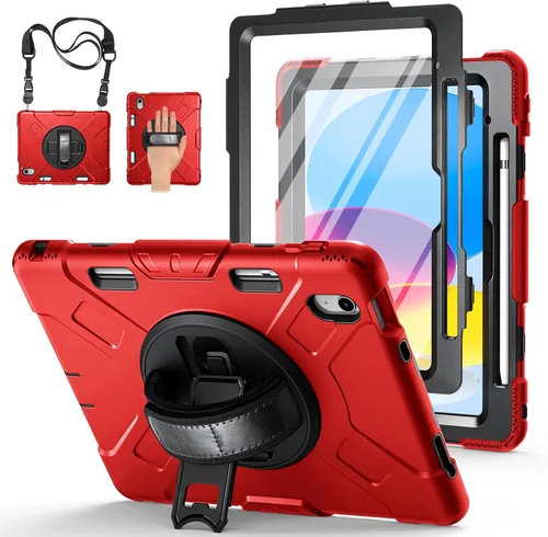 Vista 17 de Funda para iPad Pro de 12.9 2022/2021/2020/2018: Funda para iPad Pro 12.9 6ª/5ª/4ª/3ª generación con protector de pantalla, soporte para lápices