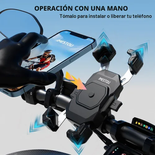 Vista 3 de iMESTOU Soporte de teléfono con cargador USB C inalámbrico para motocicleta