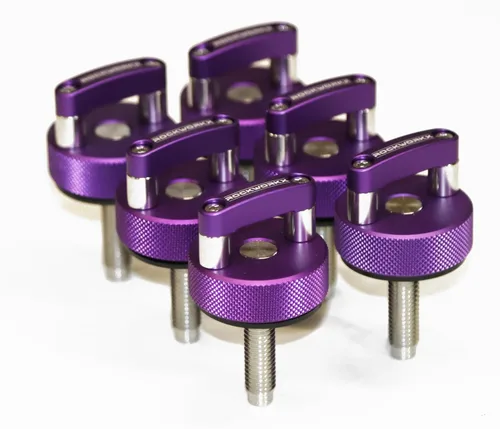 Vista 12 de ROCKWORKX Billet Tornillo de pulgar de aluminio duro de extracción rápida, anillo en D integrado, compatible con Jeep Wrangler JK 2007-20018, JL