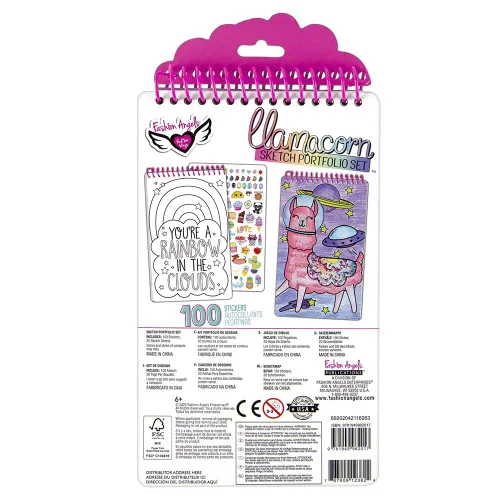 Vista 2 de Fashion Angels Llama Shaker - Portafolio compacto de bocetos/libro de bocetos de llama/libro para colorear, marrón/a, 7.6 onzas