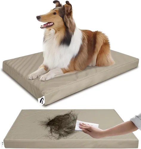 Vista 14 de Cama impermeable de cuero de vinilo para perros pequeños, almohadilla lavable para perros, fácil de limpiar, resistente al pelo de mascotas