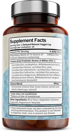 Vista 6 de Cápsulas Vitamin Bounty, probióticos diarios, 13 cepas de probióticos de liberación tardía