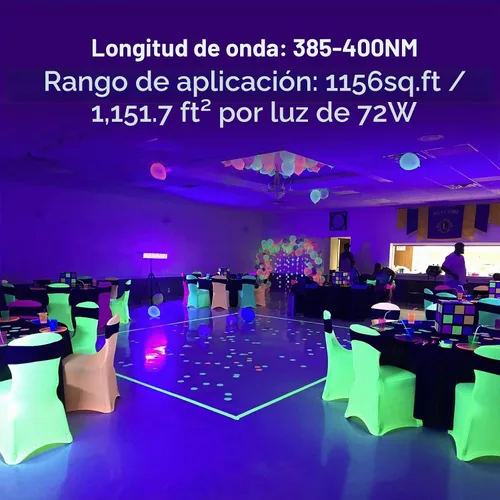 Vista 2 de Onforu Paquete de 2 barras de luz negra, luz negra LED con enchufe e interruptor, impermeable IP66 para fiesta brillante, dormitorio, Halloween