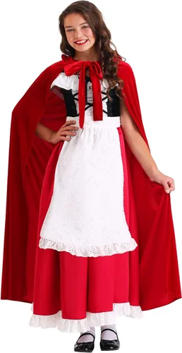 Vista 7 de Disfraz de capucha roja de lujo para niñas, traje de capucha roja para niños
