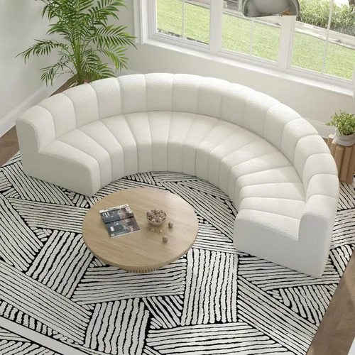 Vista 44 de LEVNARY Módulo redondo 1/8 para sofá modular (beige)