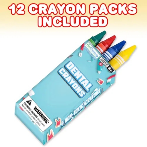 Vista 3 de ArtCreativity Kit de libros para colorear dentales para niños, incluye 12 mini libros para colorear y 12 cajas de 4 crayones cada uno, divertidos