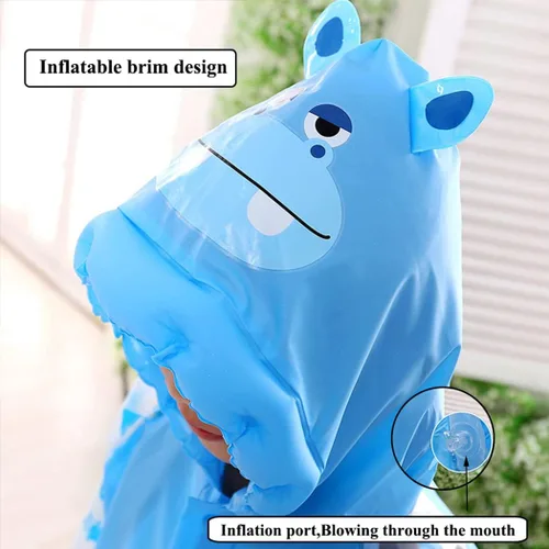 Vista 5 de SUFEINI Chubasquero para niños, traje de lluvia para niños de 6 a 13 años, para niños y niñas, con dibujos animados 3D, chaqueta impermeable