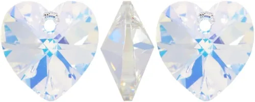 Vista 19 de 20 cuentas colgantes de cristal de corazón de amor de San Valentín de 0.394 pulgadas (0.394 in), cuentas sueltas de diamantes de abril transparentes