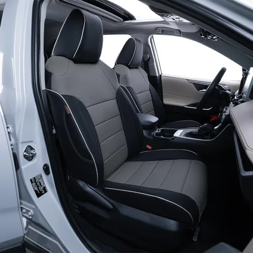 Vista 17 de EKR - Juego completo de fundas de asiento de cuero para automóvil de ajuste personalizado (color negro)
