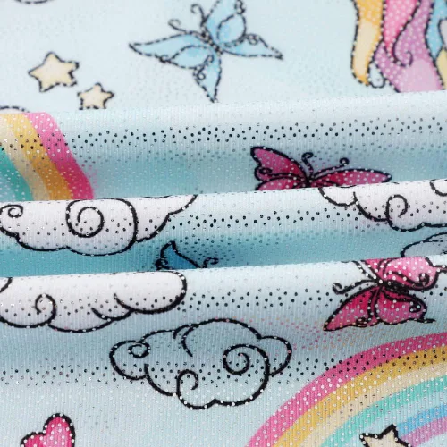 Vista 97 de HOZIY - Leotardos de manga larga para niñas, de gimnasia, para niños pequeños, trajes florales de unicornio, galaxia, arco iris, patrón de rayas