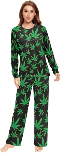 Vista 3 de JHKKU Conjunto de pijama para parejas, pantalón ligero y suave y camiseta de manga larga, conjunto de dormir XXS-XXL