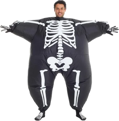 Vista 3 de Morph Megamorph - Esqueleto inflable de Halloween, disfraz inflable para adulto, disfraz inflable