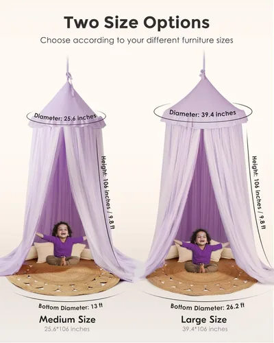 Vista 7 de Dosel de cama con luces de estrella, dosel de doble capa para cama, tienda de campaña de princesa para habitación de niñas, cortina de dosel