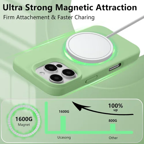 Vista 42 de Funda magnética de silicona para iPhone 13 Pro, color blanco antiguo [Compatible con Magsafe] [Forro de microfibra suave antiarañazos], funda