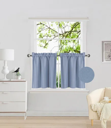 Vista 7 de Elegant Home - 2 paneles de cortina de tratamiento de ventana pequeña, con aislamiento, panel corto de 28 pulgadas de ancho x 24 pulgadas de largo