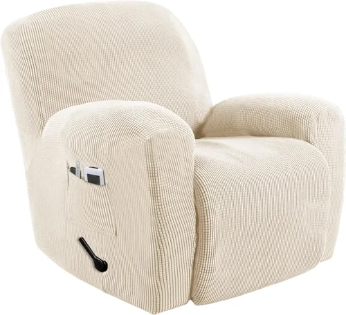 Vista 21 de MeilleMaison Funda elástica para silla reclinable, funda para sofá de 1 pieza con parte inferior elástica, lavable, protector de muebles Negro