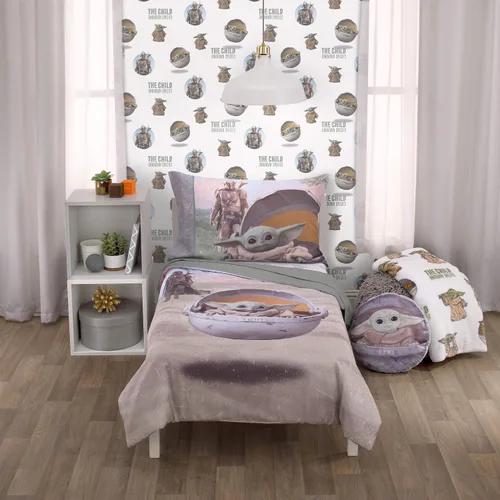 Vista 15 de Disney Cars Piston Cup Circuit - Juego de cama infantil de 4 piezas color azul, rojo y amarillo, Lightning McQueen y Mater, edredón, sábana bajera