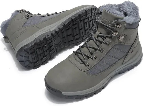Vista 2 de TSIODFO Botas de nieve para hombre de invierno impermeables para senderismo al aire libre