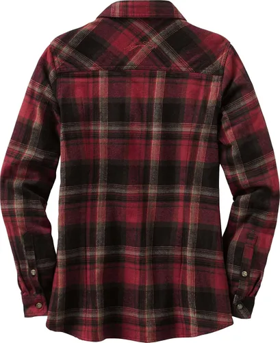 Vista 3 de Legendary Whitetails Ropa de franela de manga larga para mujer, a cuadros y color sólido, con botones ajustados