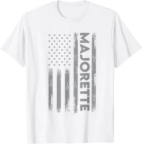 Vista 22 de Great Majorette - Camiseta de bastón giratorio con diseño de bandera de Estados Unidos, Negro, S