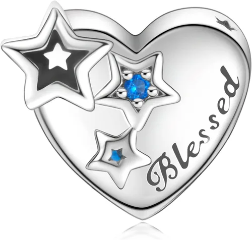 Vista 2 de EZ Tuxedo Abalorio de plata de ley 925 con circonita cúbica para pulseras Metal circonita