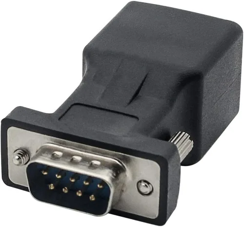 Vista 3 de Adaptador convertidor extensor VGA Cat5/Cat6/RJ45, DB9 9 pines VGA 9 pines macho a RJ45 hembra, conector de cable de red 2 unidades DB9 macho a RJ45