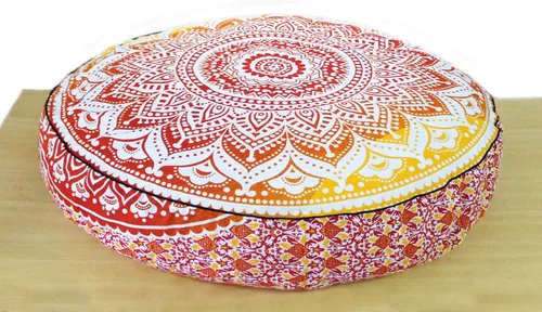 Vista 61 de ICC - Funda de cojín cuadrada grande de algodón con diseño de mandala, funda de almohada hippie, funda de almohada para el suelo con cremallera