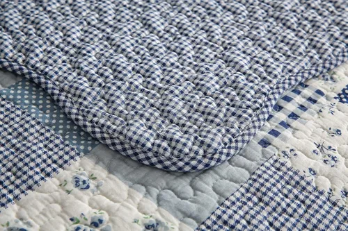 Vista 5 de vctops Fundas de sofá con diseño floral de retazos reales, de algodón, estilo bohemio, acolchado, para sofá modular, funda antideslizante