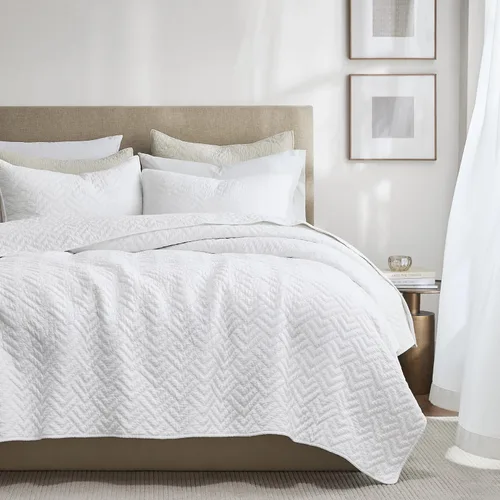 Vista 12 de palassio - Juego de ropa de cama, 100% algodón, tamaño individual, 1 fundas de almohada, colcha ligera texturizada, estilo chic desgastado, suave